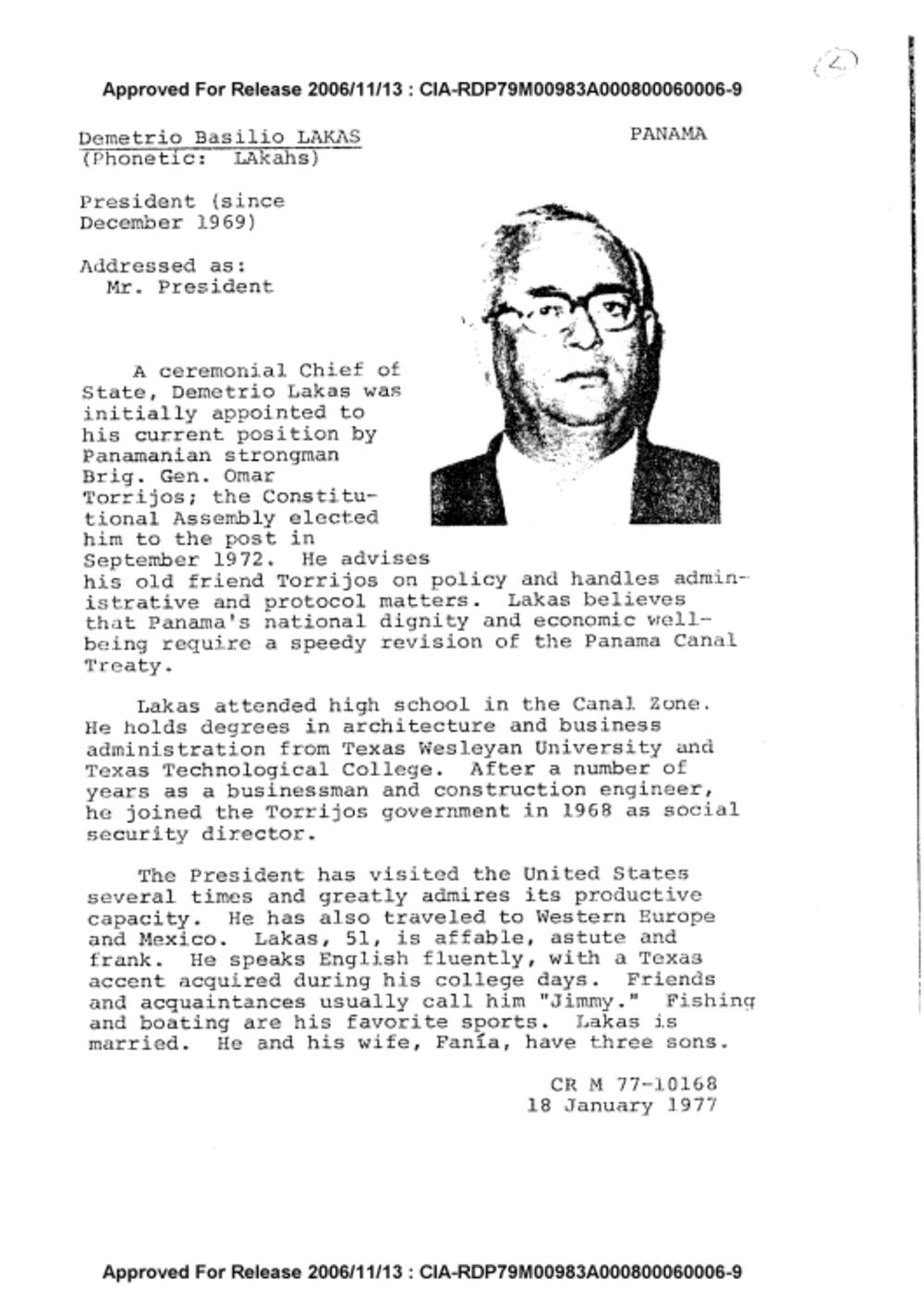 Λάκας - Κάρτερ - Διώρυγα του Παναμά - Ερευνα - Καρανίκας Λάκας - Κάρτερ - Διώρυγα του Παναμά - Ερευνα - Καρανίκας