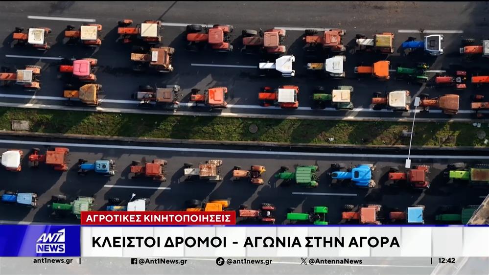 Αγροτικές Κινητοποιήσεις: Κλειστοί δρόμοι - Αγωνία στην αγορά 
